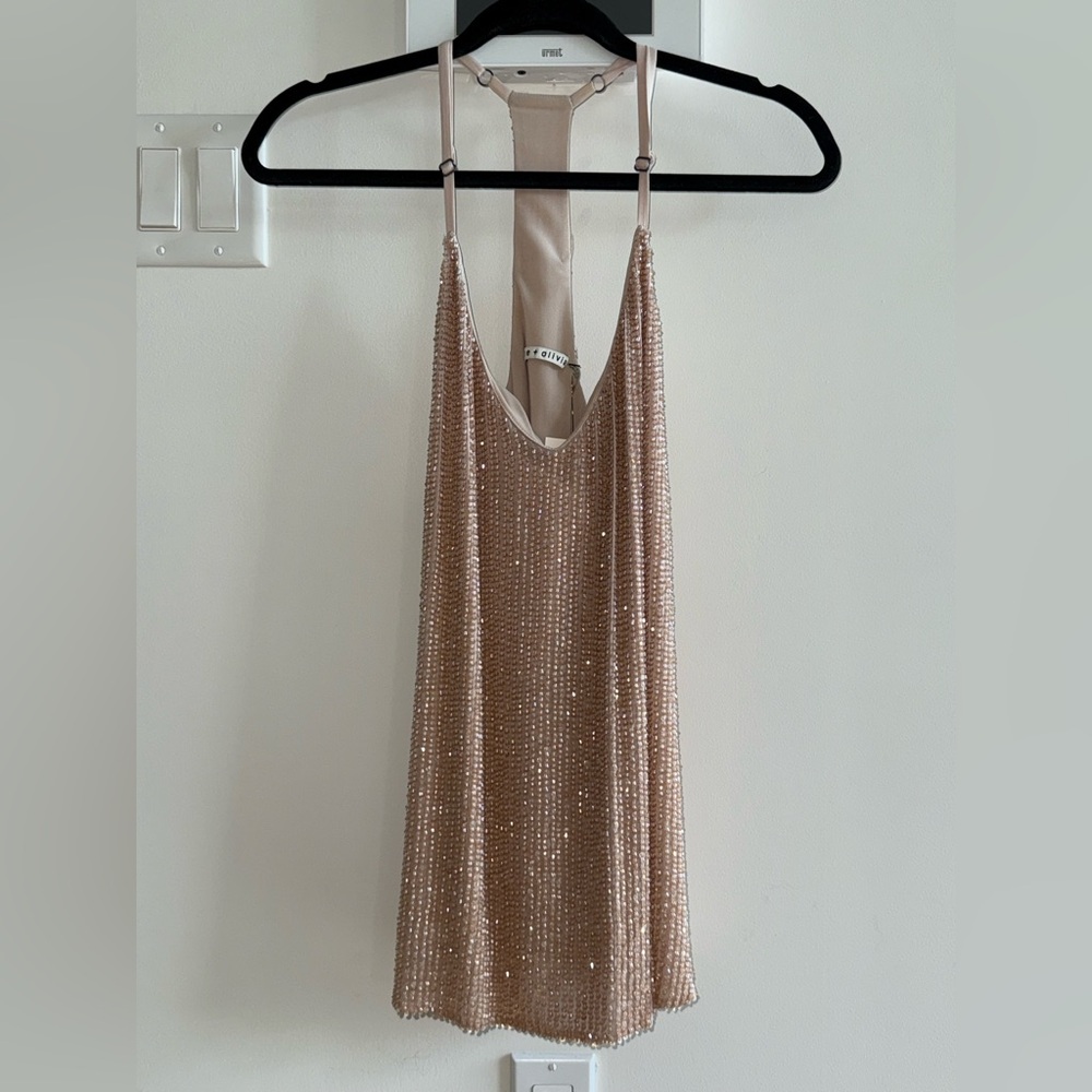 Alice + Olivia Lola Pink Sequin Tank